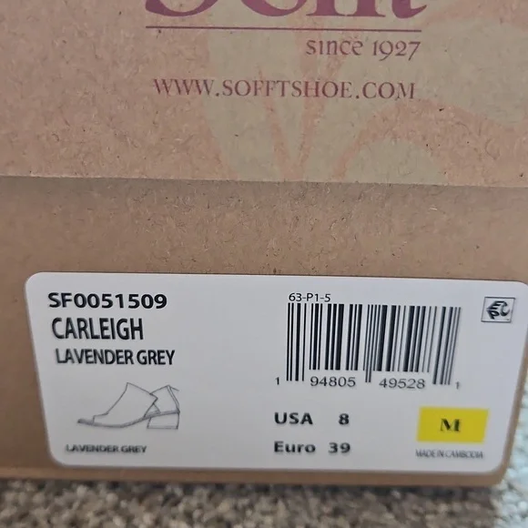 NIB Sofft Carleigh Peep Toe Bootie - Picture 10 of 10